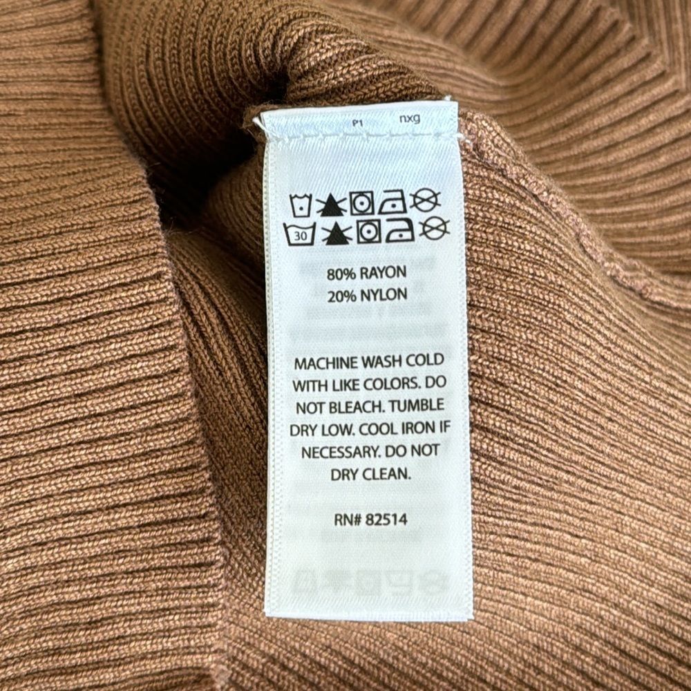 House of Harlow 1960 Deep V-Neck Ribbed Long Sleeve Sweater sz Small NWT Tan - Picture 4 of 7
